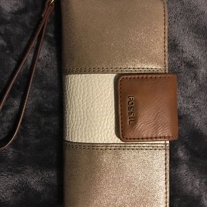 Madison zip clutch gold multi FOSSIL wallet
